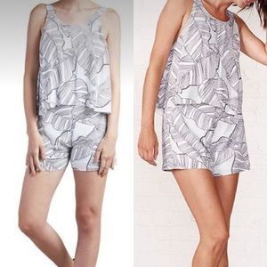 Paper Crown Palm Leaf Print Morocco Romper